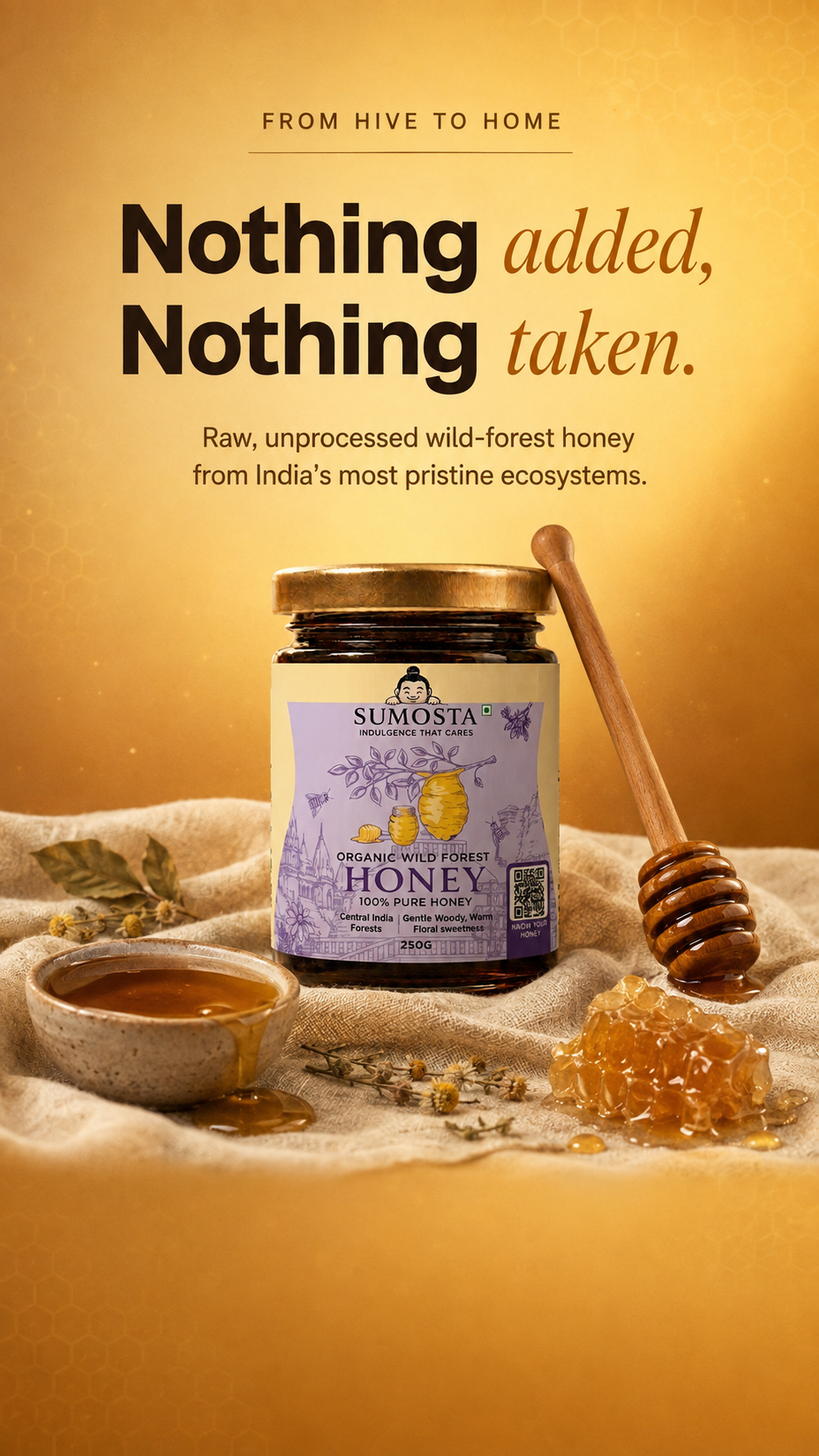 SUMOSTA Organic Wild Forest Honey — Nothing added, nothing taken