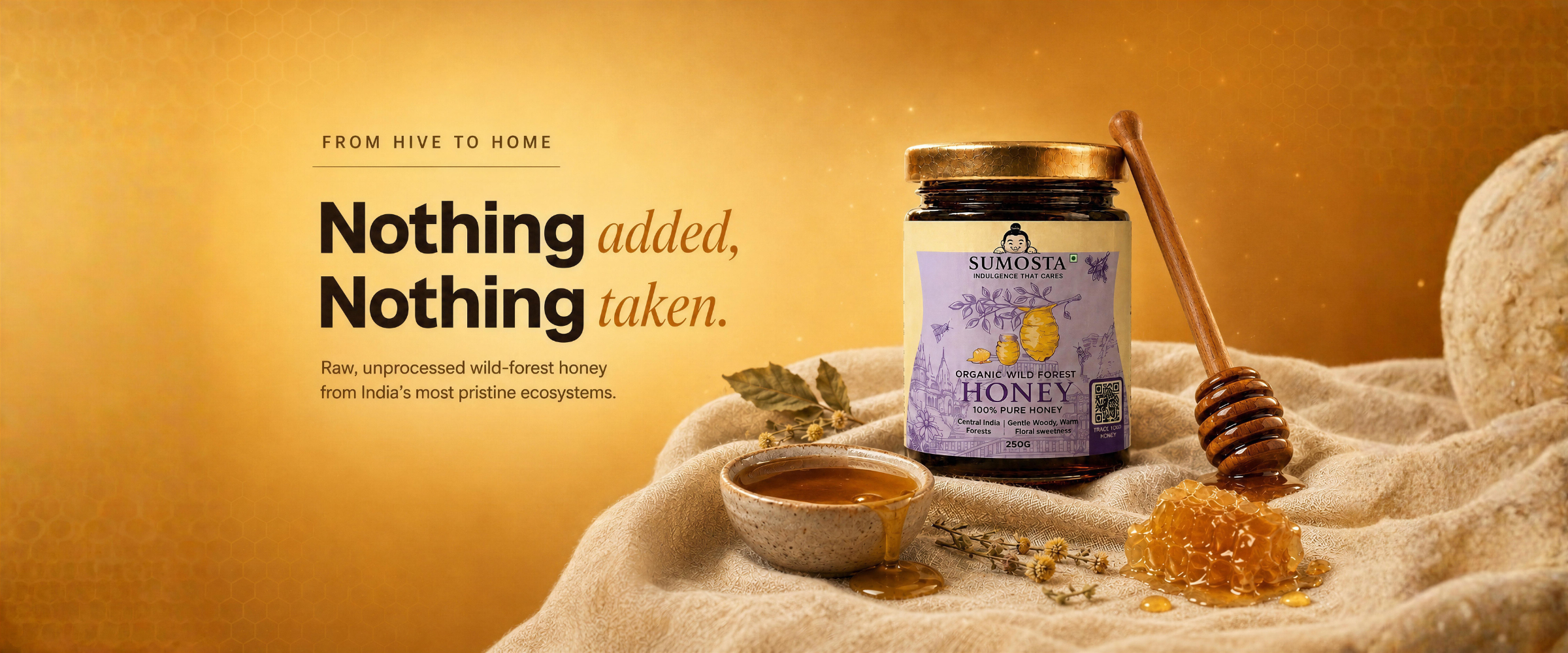 SUMOSTA Organic Wild Forest Honey — Nothing added, nothing taken