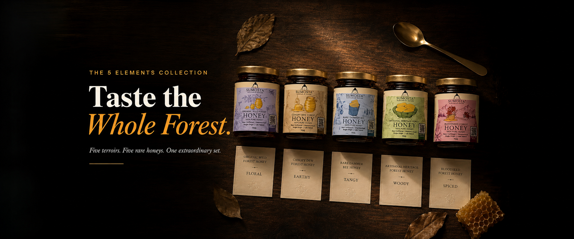 The 5 Elements Collection — five rare wild forest honeys
